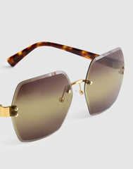 The Weekender Oversized Rimless Sunglasses DESERT CAMEL