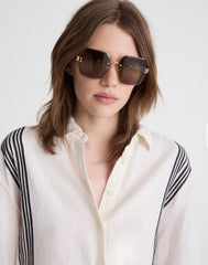 The Weekender Oversized Rimless Sunglasses DESERT CAMEL