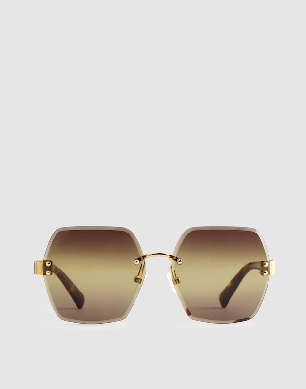 The Weekender Oversized Rimless Sunglasses DESERT CAMEL