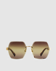 The Weekender Oversized Rimless Sunglasses DESERT CAMEL