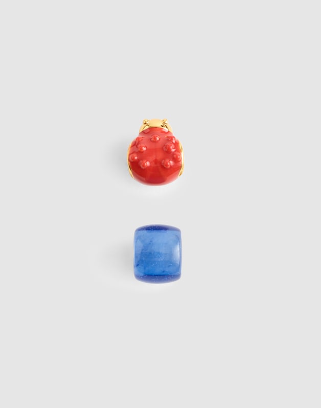 Two-Pack Ladybug Bead Charms ANTIQUE GOLD