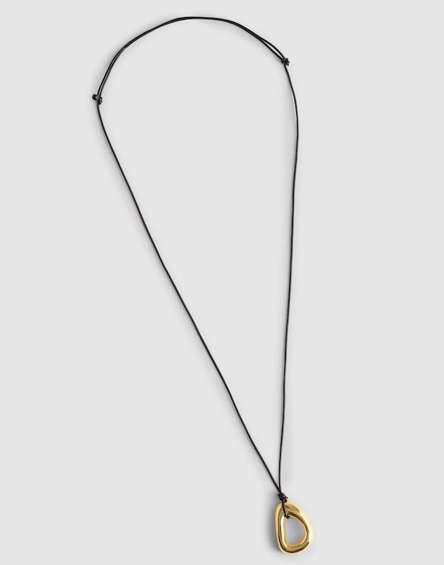 Sculptural Pendant Cord Necklace ANTIQUE GOLD