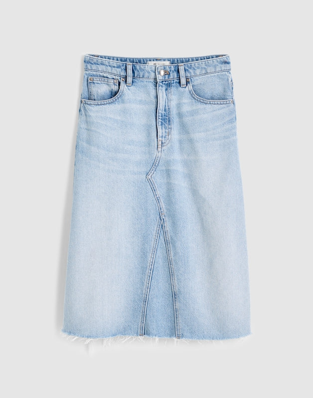 Denim Midi Skirt in Foster Wash FOSTER WASH