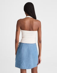 Airy Denim Wrap Mini Skirt LIDO WASH