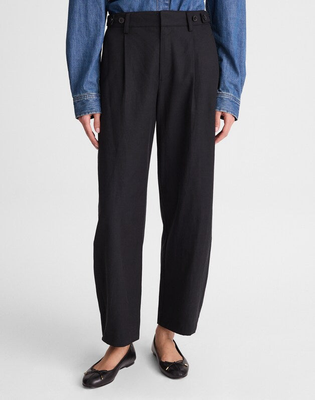 The Barrel-Leg Pant in Drapey Twill TRUE BLACK