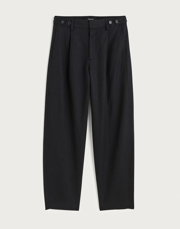 The Barrel-Leg Pant in Drapey Twill TRUE BLACK