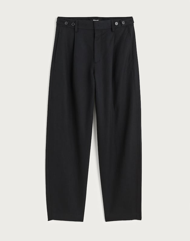 The Barrel-Leg Pant in Drapey Twill TRUE BLACK