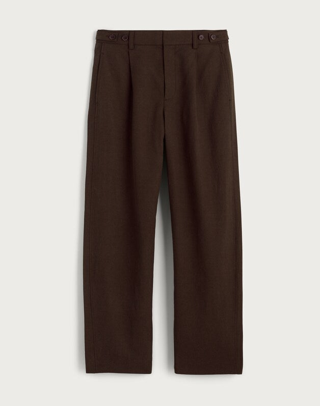 The Barrel-Leg Pant in Drapey Twill BURNISHED OLIVE