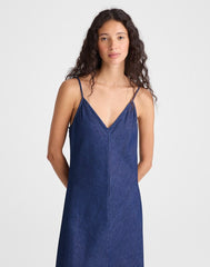 Airy Denim Maxi Slip Dress NOSTALGIC BLUE