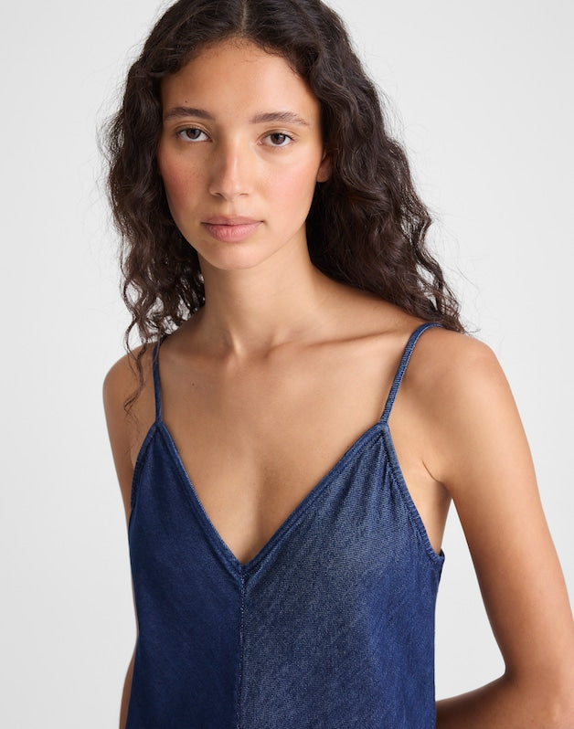 Airy Denim Maxi Slip Dress NOSTALGIC BLUE