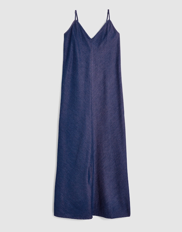 Airy Denim Maxi Slip Dress NOSTALGIC BLUE