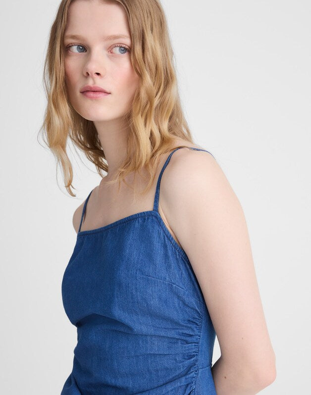 Denim Eyelet Midi Dress CLAIRMONT WASH