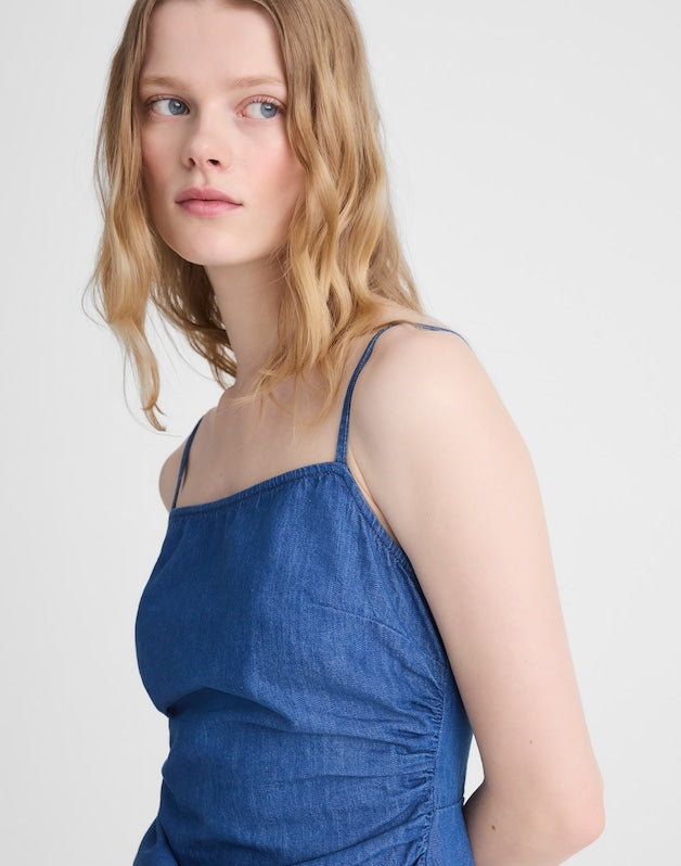 Denim Eyelet Midi Dress CLAIRMONT WASH