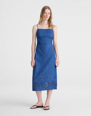 Denim Eyelet Midi Dress CLAIRMONT WASH