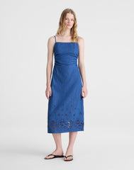 Denim Eyelet Midi Dress CLAIRMONT WASH