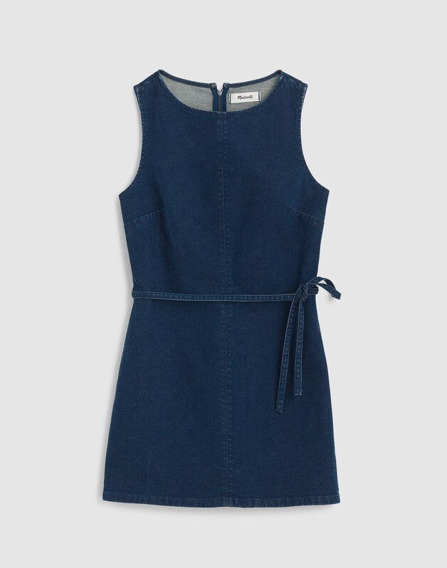 Denim Boatneck Skort Romper NOSTALGIC BLUE
