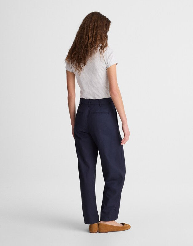 The Barrel-Leg Pant in Drapey Twill CLASSIC NAVY
