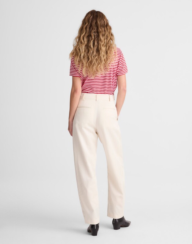 The Barrel-Leg Pant in Drapey Twill VINTAGE IVORY