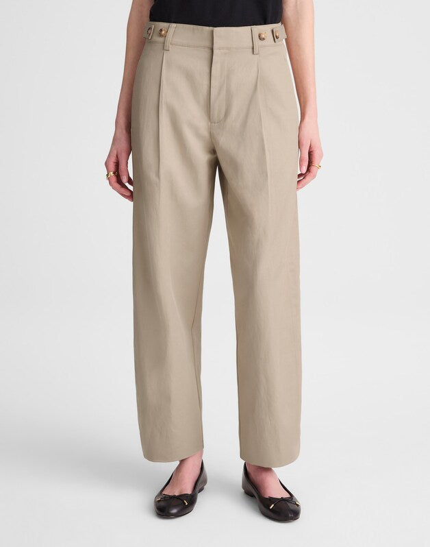 The Barrel-Leg Pant in Drapey Twill FAWN