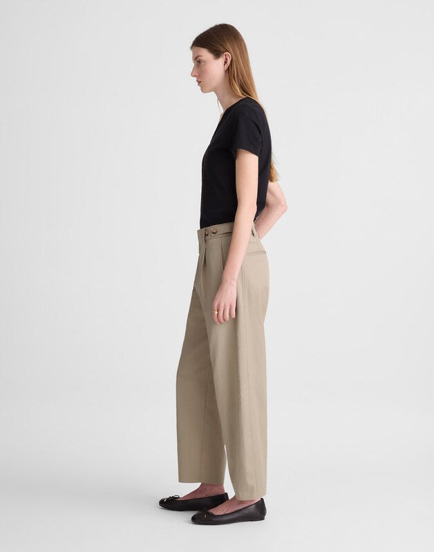 The Barrel-Leg Pant in Drapey Twill FAWN