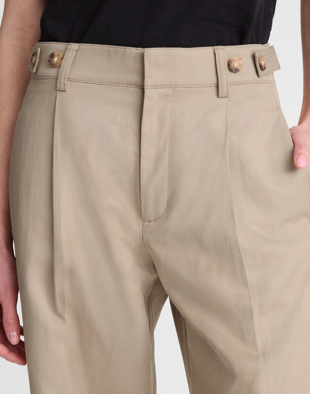 The Barrel-Leg Pant in Drapey Twill FAWN