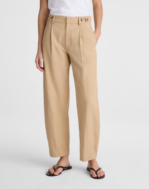 The Barrel-Leg Pant in Drapey Twill BRIGHT FAWN