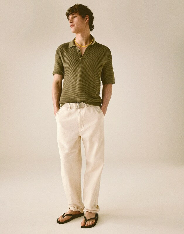 Utility Pant in Cotton-Hemp Canvas NATURAL SEEDED