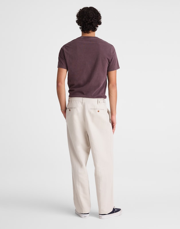Double-Pleated Trousers in Meridian Linen Blend FORM GREY