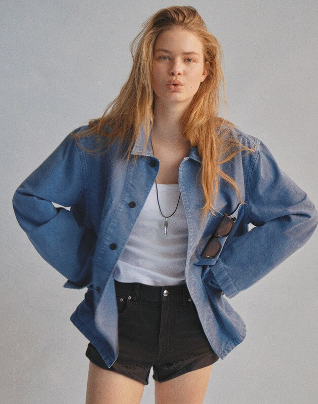 Chore Jacket in Cotton-Hemp Blend FRENCH BLUE