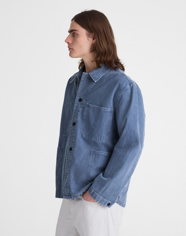 Chore Jacket in Cotton-Hemp Blend FRENCH BLUE