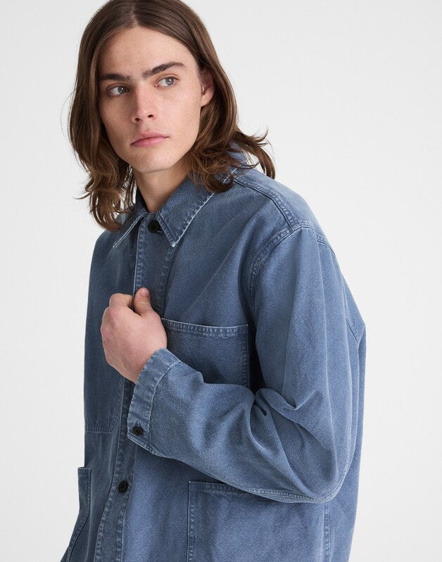 Chore Jacket in Cotton-Hemp Blend FRENCH BLUE