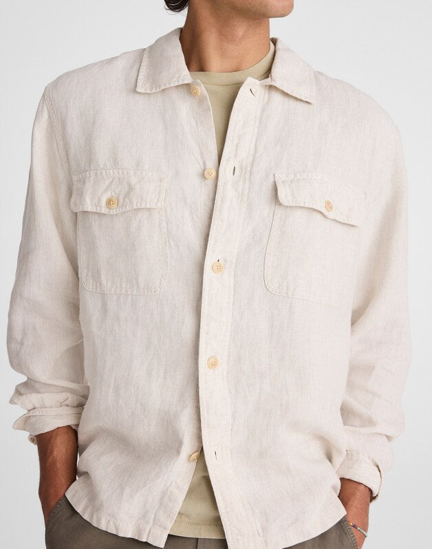 The Station Shirt in Linen BLEACHED