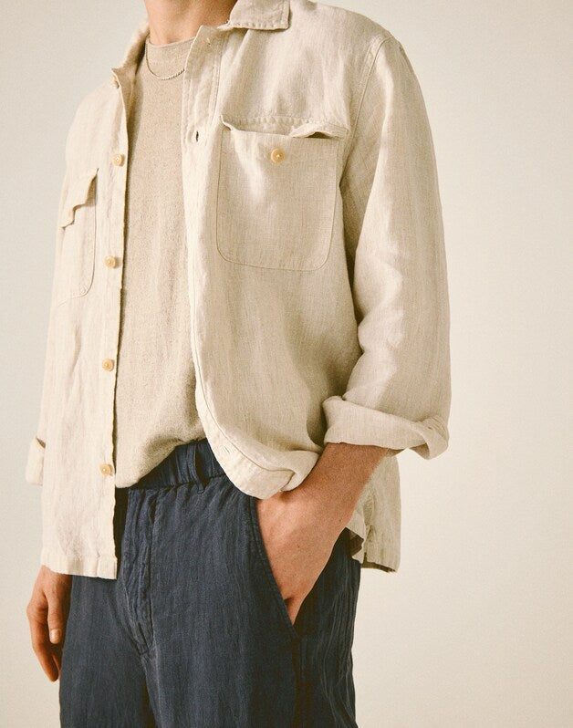 The Station Shirt in Linen BLEACHED