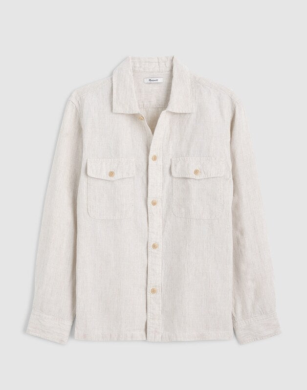 The Station Shirt in Linen BLEACHED