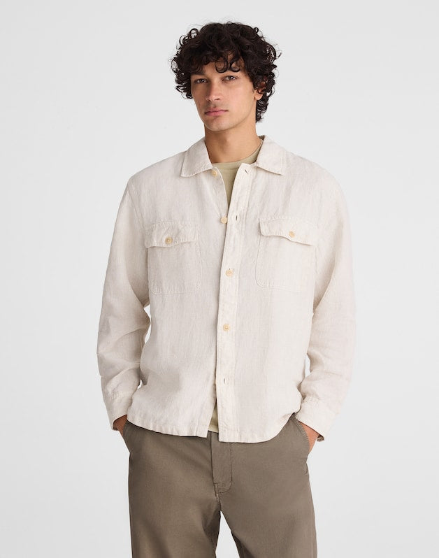 The Station Shirt in Linen BLEACHED