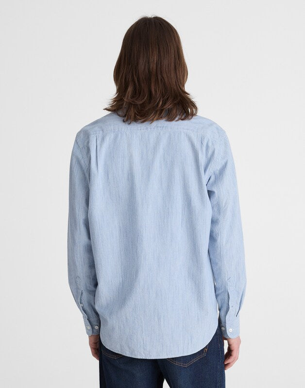 The Allday Shirt in Indigo Stripe MONACA STRIPE