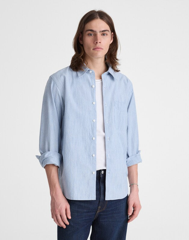 The Allday Shirt in Indigo Stripe MONACA STRIPE