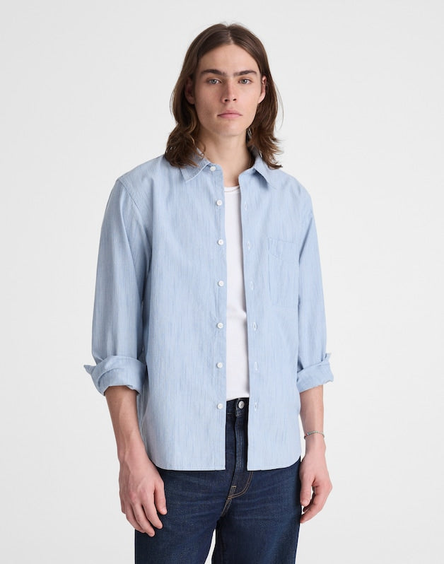 The Allday Shirt in Indigo Stripe MONACA STRIPE