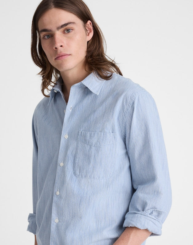 The Allday Shirt in Indigo Stripe MONACA STRIPE