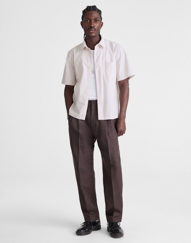 Boxy Cropped Shirt in Crisp Poplin MINI SHIRTING STRIPE
