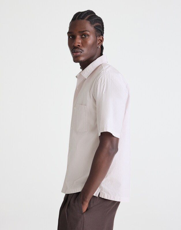 Boxy Cropped Shirt in Crisp Poplin MINI SHIRTING STRIPE