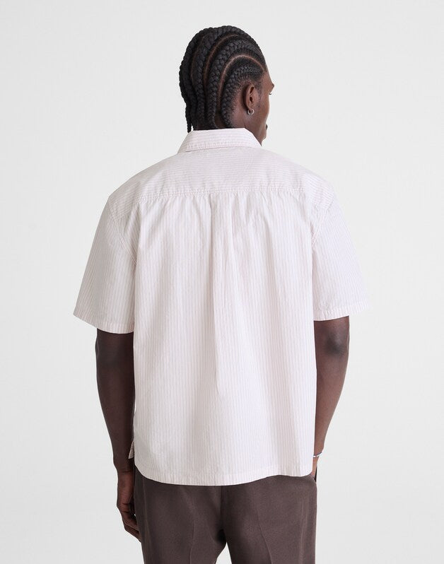 Boxy Cropped Shirt in Crisp Poplin MINI SHIRTING STRIPE