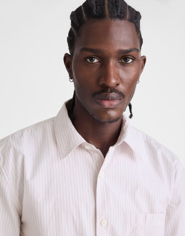 Boxy Cropped Shirt in Crisp Poplin MINI SHIRTING STRIPE