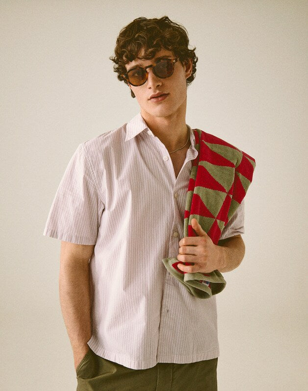 Boxy Cropped Shirt in Crisp Poplin MINI SHIRTING STRIPE