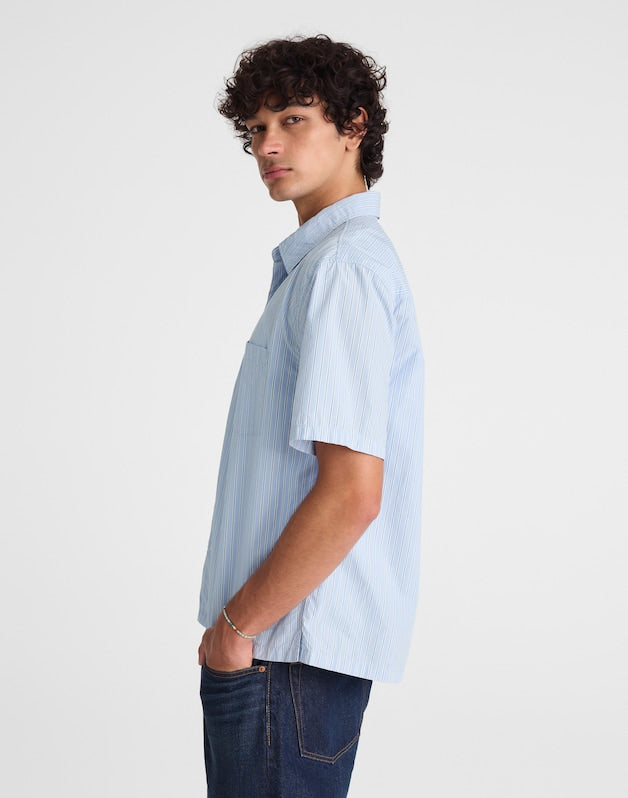 Boxy Cropped Shirt in Crisp Poplin TRANQUIL BLUE
