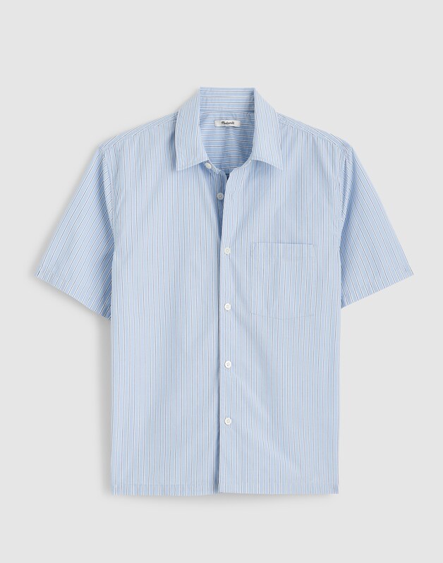 Boxy Cropped Shirt in Crisp Poplin TRANQUIL BLUE