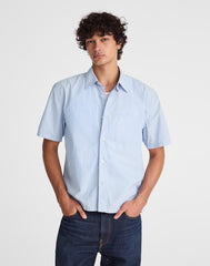 Boxy Cropped Shirt in Crisp Poplin TRANQUIL BLUE