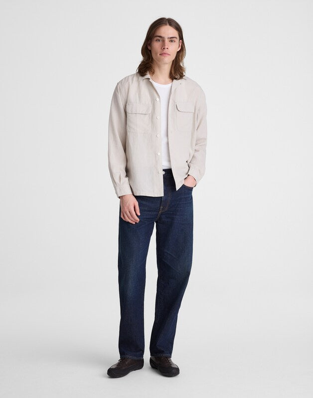 The Long-Sleeve Camp Shirt in Archive Linen Blend FORM GREY