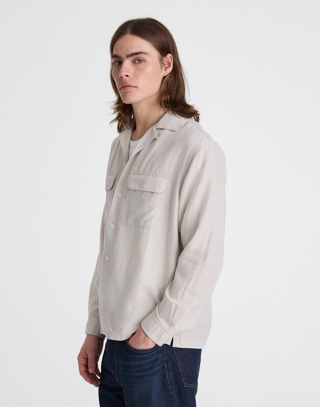 The Long-Sleeve Camp Shirt in Archive Linen Blend FORM GREY