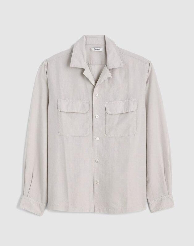 The Long-Sleeve Camp Shirt in Archive Linen Blend FORM GREY